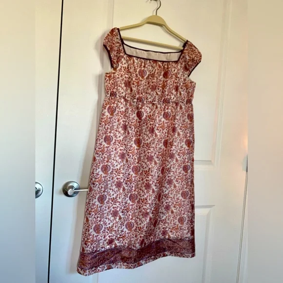 Michel Klein Paris babydoll waist floral dress size medium - Picture 3 of 8